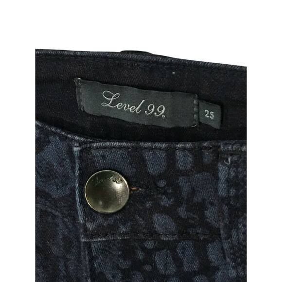 Level 99 Jeans Janice Ultra Skinny Snake Animal Skin Print Stretch Womens 25 - Picture 3 of 7